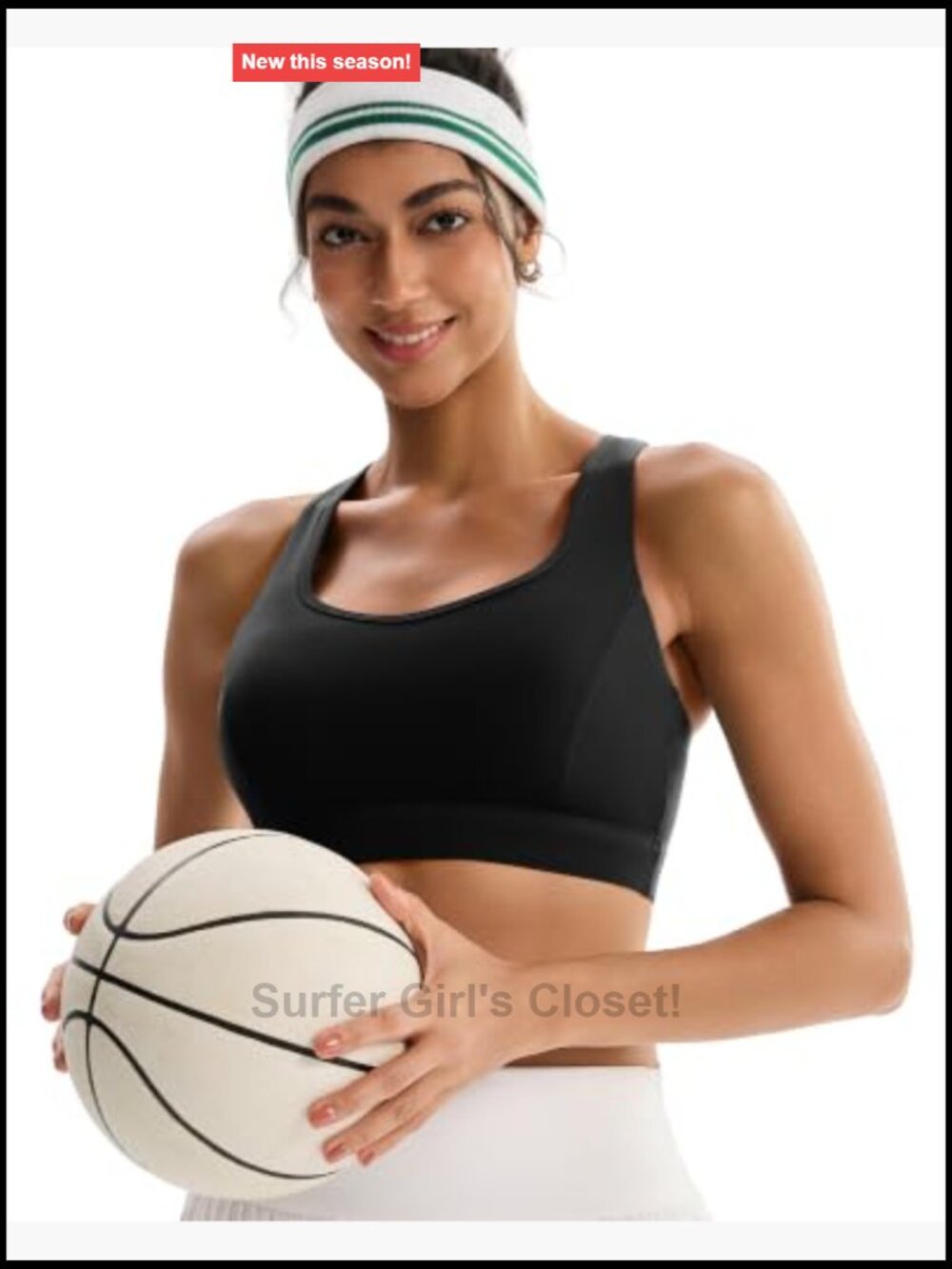 High Support Racerback Sports Bra with Keyhole - Wirefree Lightweight - Picture 4 of 7